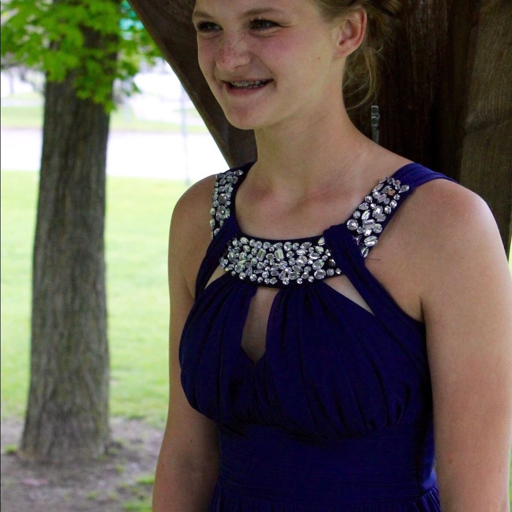 Navy blue prom dress